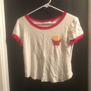 Red and White crop top